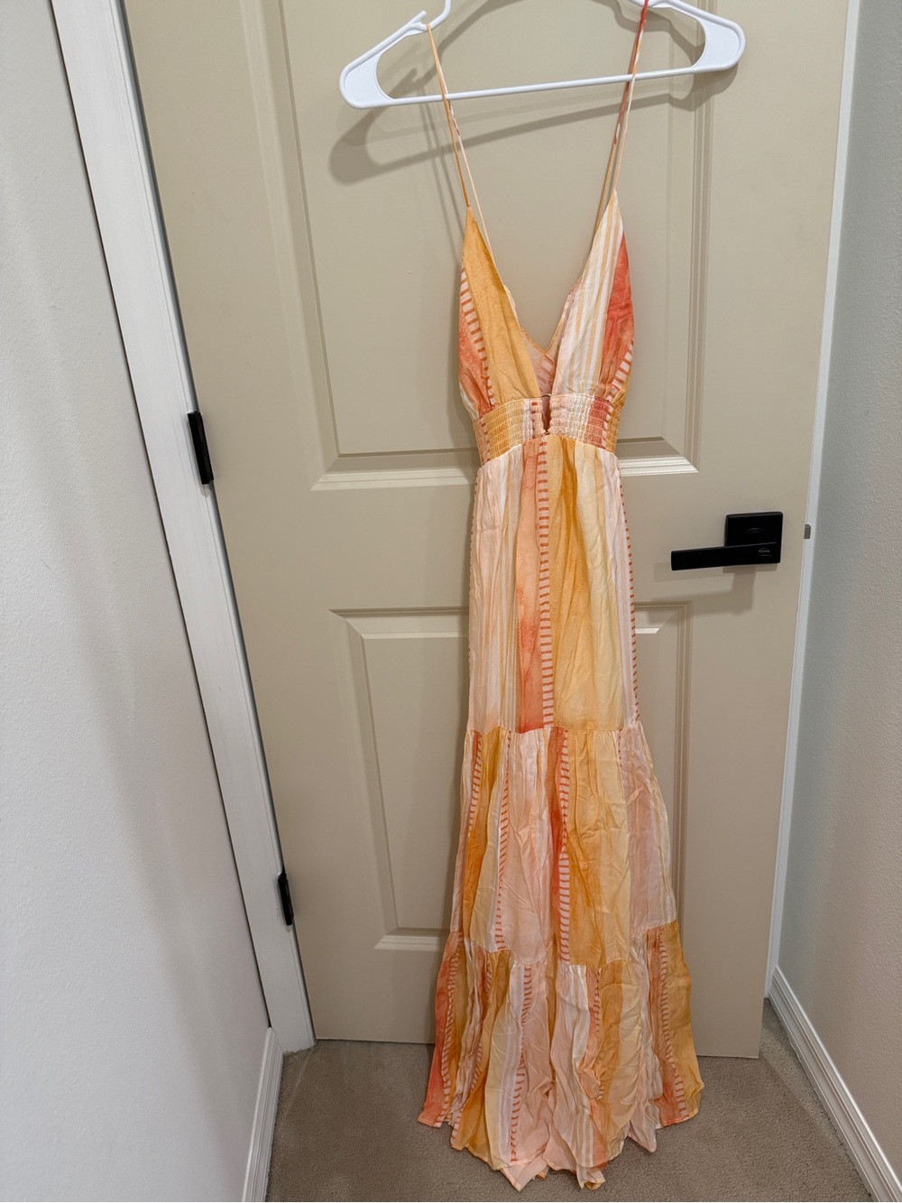 NWT Elan Peach and Pink Coral Striped Strovia Maxi Dress in SMALL - Picture 9 of 15